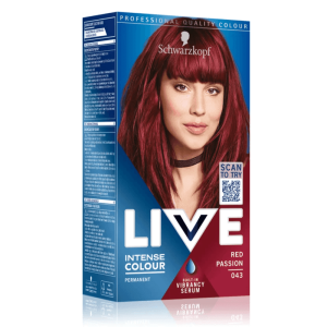 Vopsea de Par Permanenta, 043 Red Passion - Schwarzkopf Live Intense Colour Permanent Built-in Vibrancy Serum