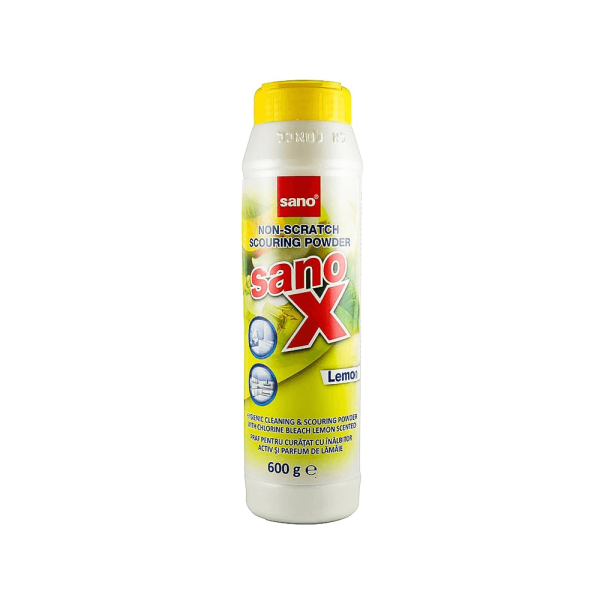 Sano, Praf de curatat cu inalbitor, Lemon, 600g