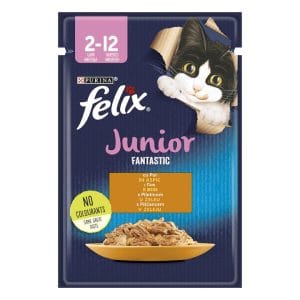 Felix hrana umeda pentru pisici Fantastic Junior Pui in Aspic, 85G