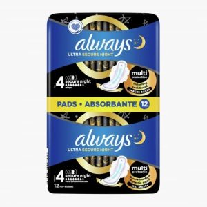 Always absorbante Ultra Night Assym Duo Pack, 12BUC