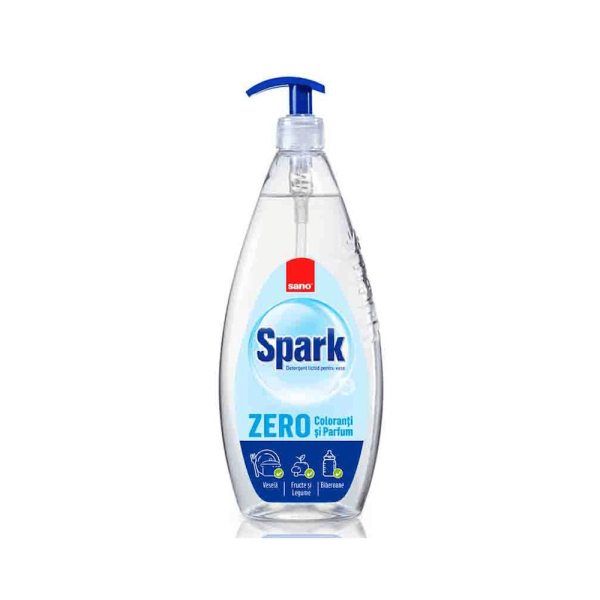 Sano detergent vase cu pompita Spark Zero coloranti si parfum, 1L