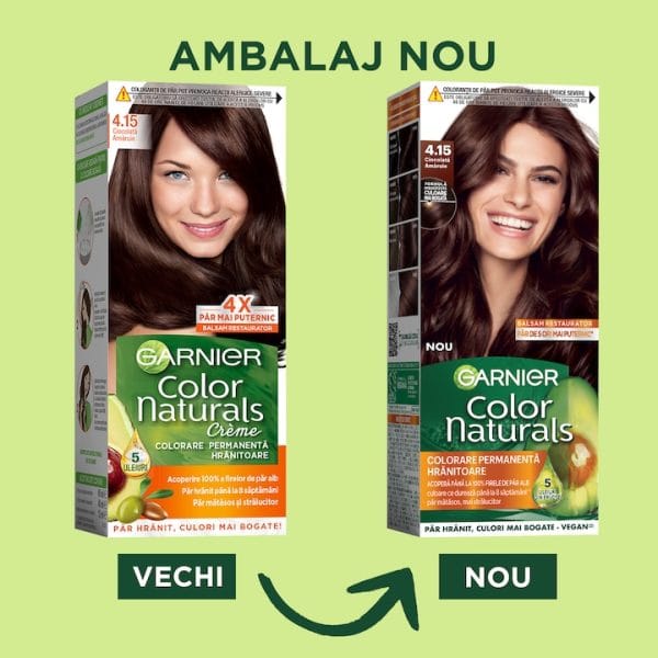 Garnier vopsea de par permanenta cu amoniac Color Naturals, 4.15 Ciocolata Amaruie, 100ML - imagine 2