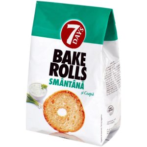 7Days Bake Rolls rondele de paine cu aroma de smantana si ceapa 80G