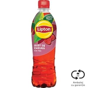 Lipton Ice Tea ceai negru si suc de zmeura, 0.5L