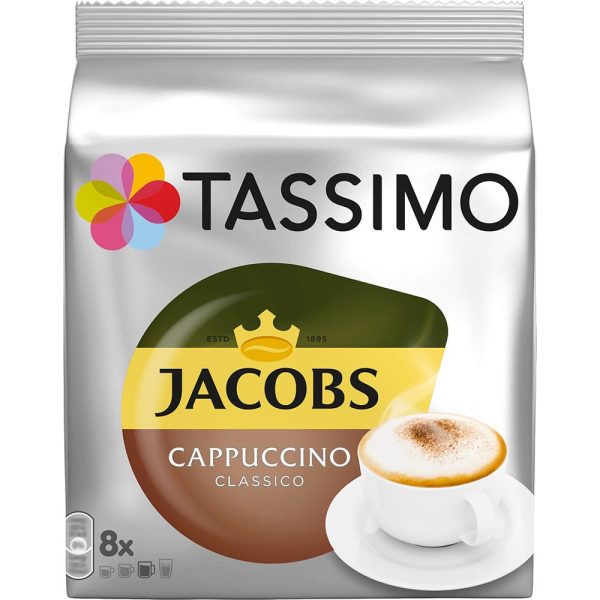 Tassimo Jacobs Cappuccino, 8 capsule cafea + 8 capsule lapte, 260G