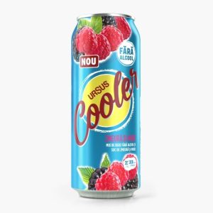 Ursus Cooler bere blondă fără alcool cu aromă de zmeură și mure, 0.5L