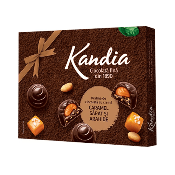 Kandia praline cu crema de caramel sarat si arahide 104G
