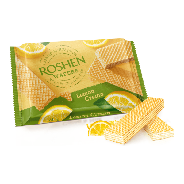 Roshen napolitane cu crema de lamaie 72G