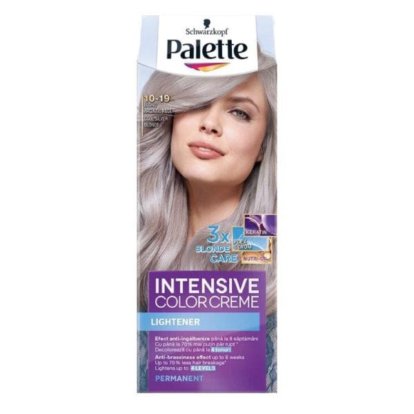 Palette Intensive Color Creme vopsea de par 10-19 Blond argintiu rece 110ML