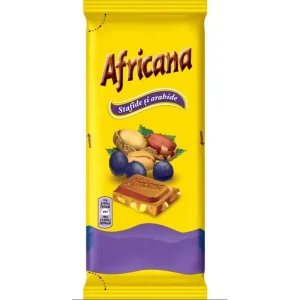 Africana ciocolata cu arahide si stafide 80G
