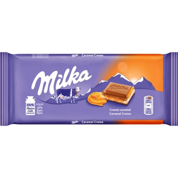 Milka ciocolata cu crema de caramel 100G