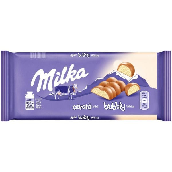 Milka Bubbly ciocolata alba aerata 95G
