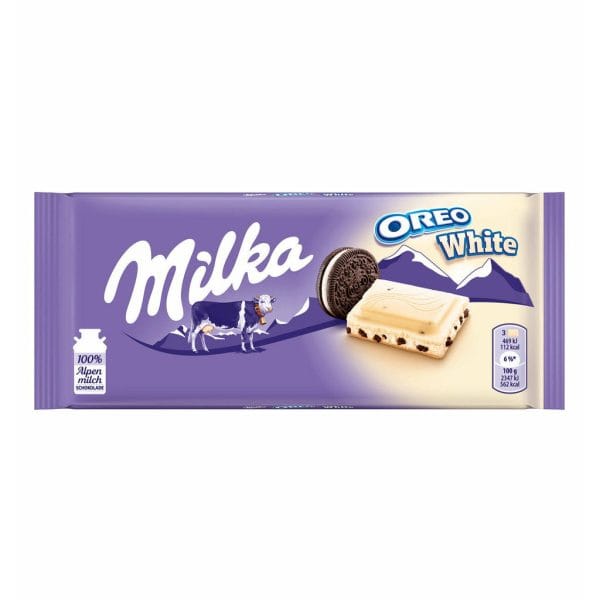 Milka ciocolata alba cu Oreo 100G