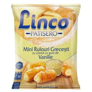 Linco Patisero minirulouri grecesti cu crema de vanilie 500G
