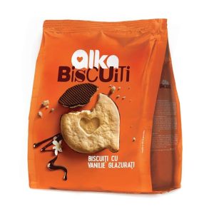 Alka biscuiti glazurati cu vanilie 180G