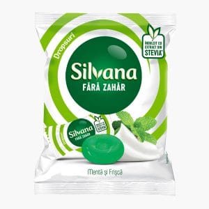 Silvana bomboane cu menta și frisca, fara zahar 60G