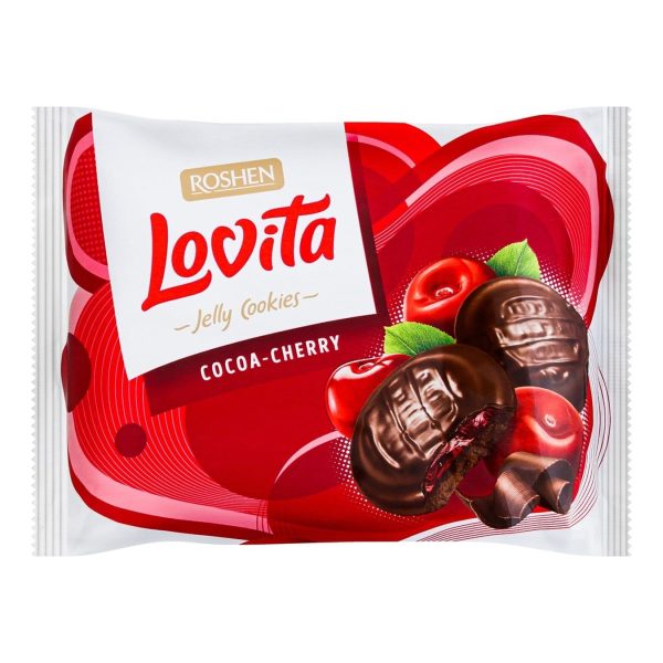 Roshen Lovita biscuiti cu ciocolata si jeleu de cirese 420G
