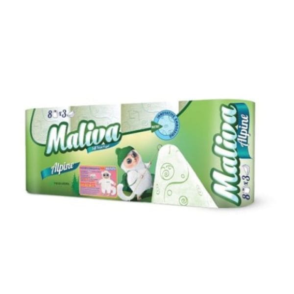 Maliva hartie igienica alpine 8 role, 3 straturi