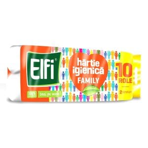 Elfi hartie igienica family 2 straturi, 10 role