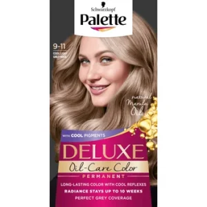 Palette vopsea de par permanenta 9.11 Argintiu Rose Deschis Rece Deluxe 135ML