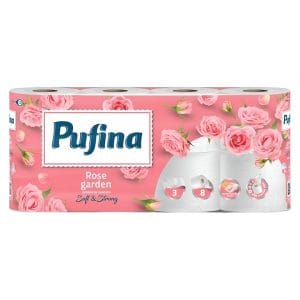 Pufina hartie igienica trandafiri 8 role